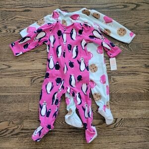 NWT Just One You by Carter's Toddler Girls' 2T Loose-Fit Fleece Footed Pajamas